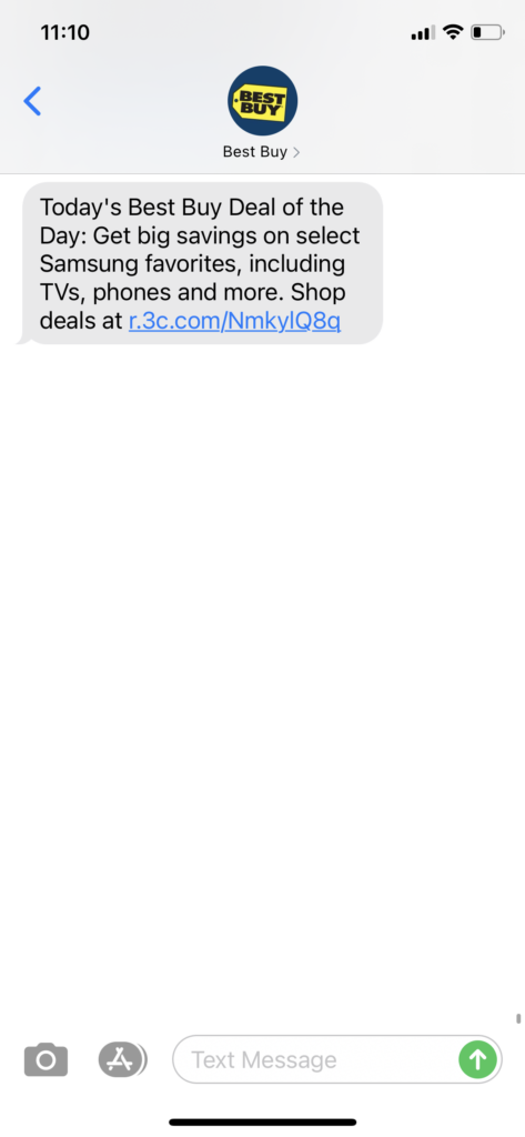 Best Buy Text Message Marketing Example - 10.10.2020