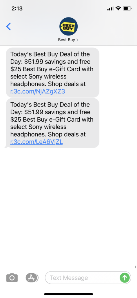 Best Buy Text Message Marketing Example - 10.14.2020