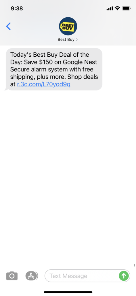 Best Buy Text Message Marketing Example - 10.20.2020