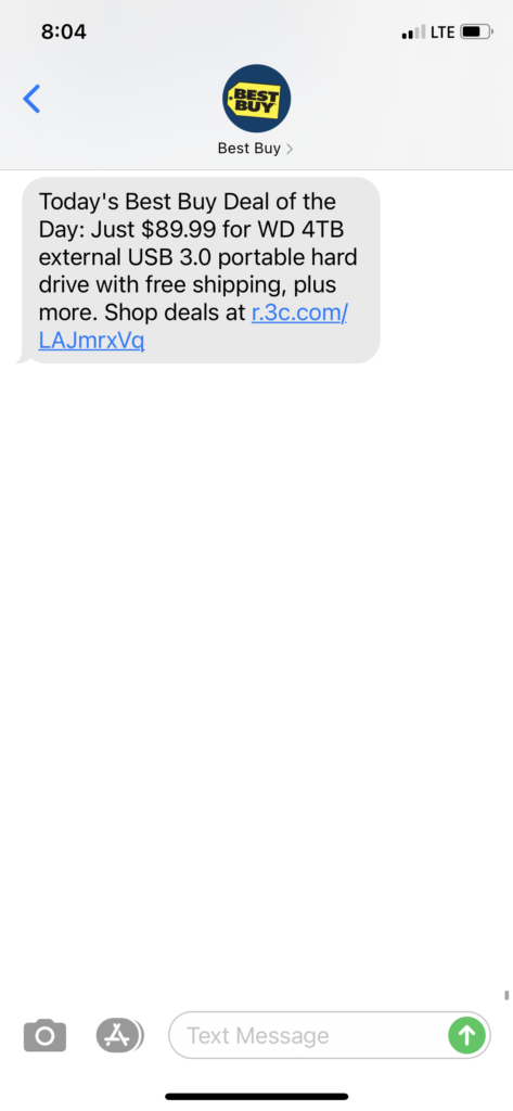 Best Buy Text Message Marketing Example - 10.22.2020
