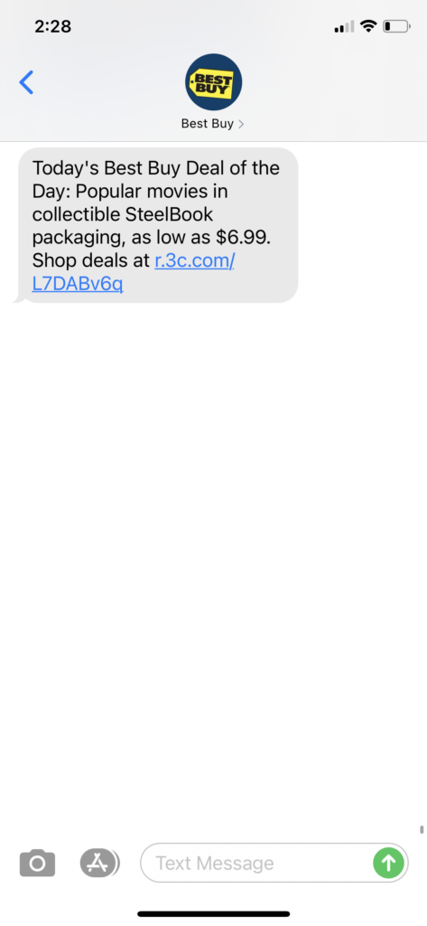 Best Buy Text Message Marketing Example - 8.14.2020