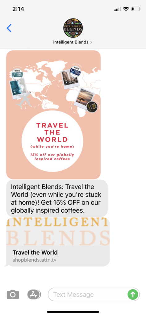 Intelligent Blends Text Message Marketing Example - 8.17.2020