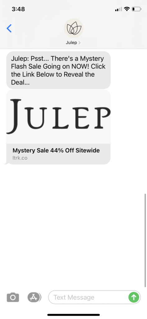 Julep Text Message Marketing Example - 10.07.2020