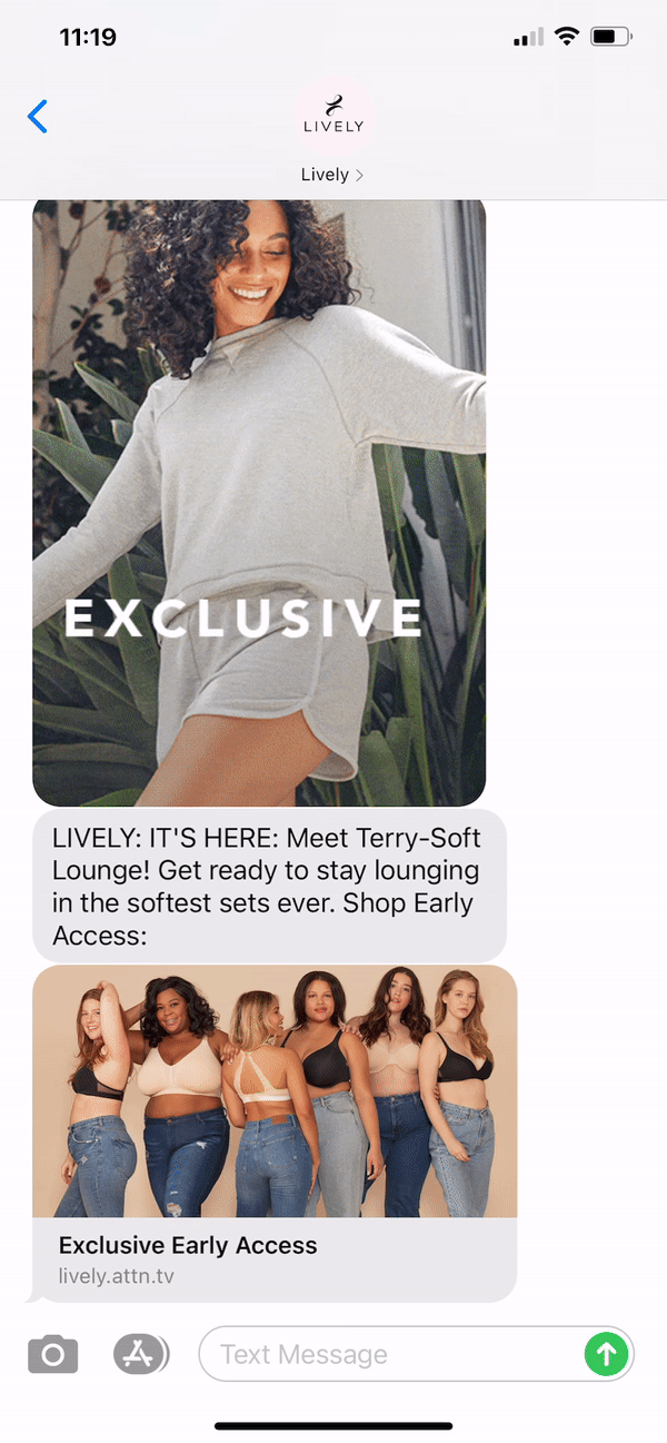 Lively Text Message Marketing Example - 09.22.2020