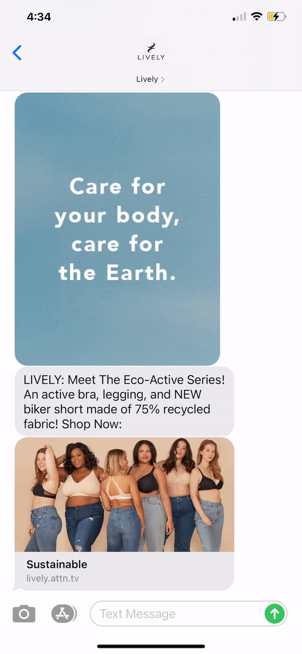 Lively Text Message Marketing Example - 10.01.2020