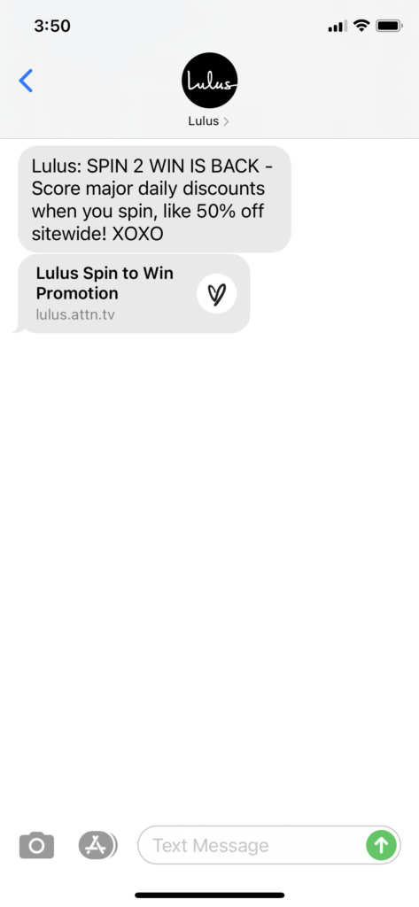 Lulus Text Message Marketing Example - 10.01.2020.png