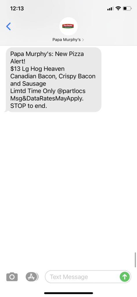 Papa Murphy's Text Message Marketing Example - 10.02.2020