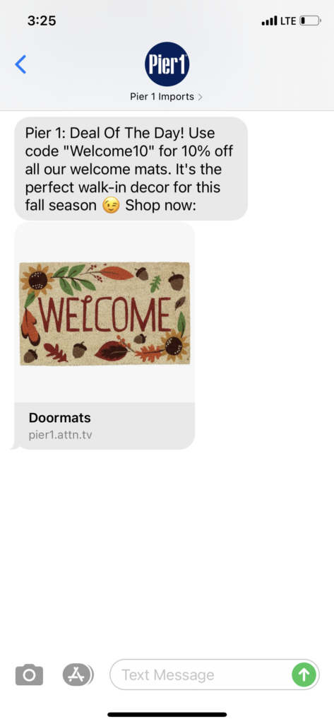 Pier 1 Imports Text Message Marketing Example - 09.30.2020.png