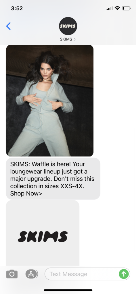 SKIMS Text Message Marketing Example - 10.07.2020