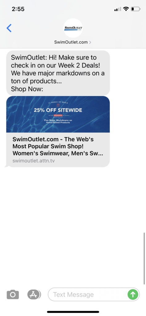 SwimOutlet.com Text Message Marketing Example - 10.08.2020