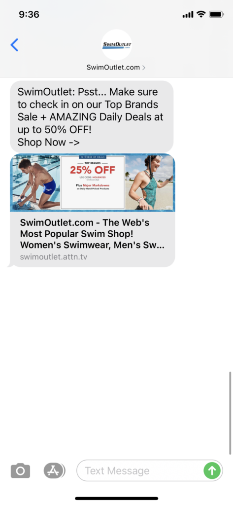SwimOutlet.com Text Message Marketing Example - 10.20.2020