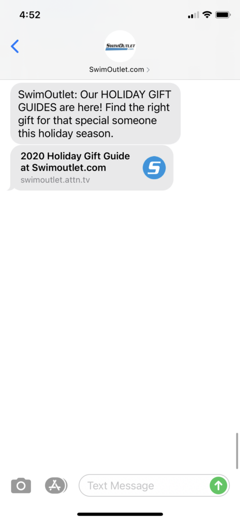 Swimoutlet.com Text Message Marketing Example - 10.26.2020