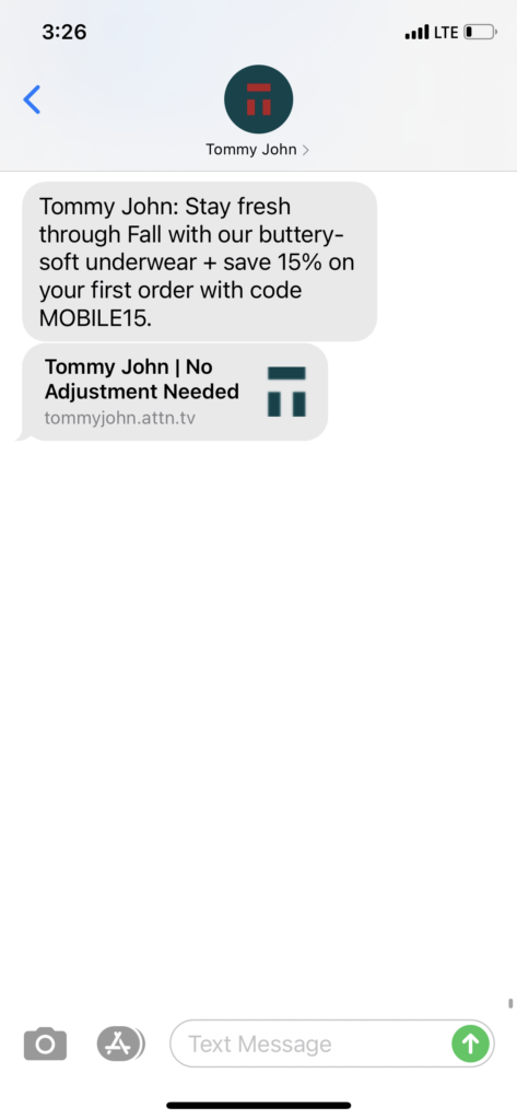 Tommy John Text Message Marketing Example - 09.30.2020.png