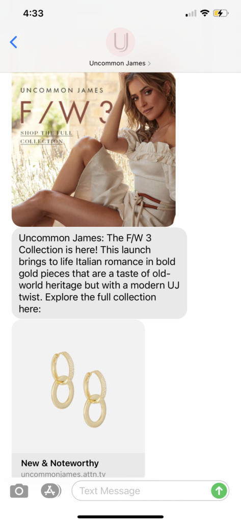 Uncommon James Text Message Marketing Example - 10.01.2020.png