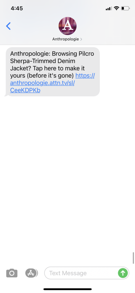 Anthropologie Text Message Marketing Example - 11.24.2020.PNG