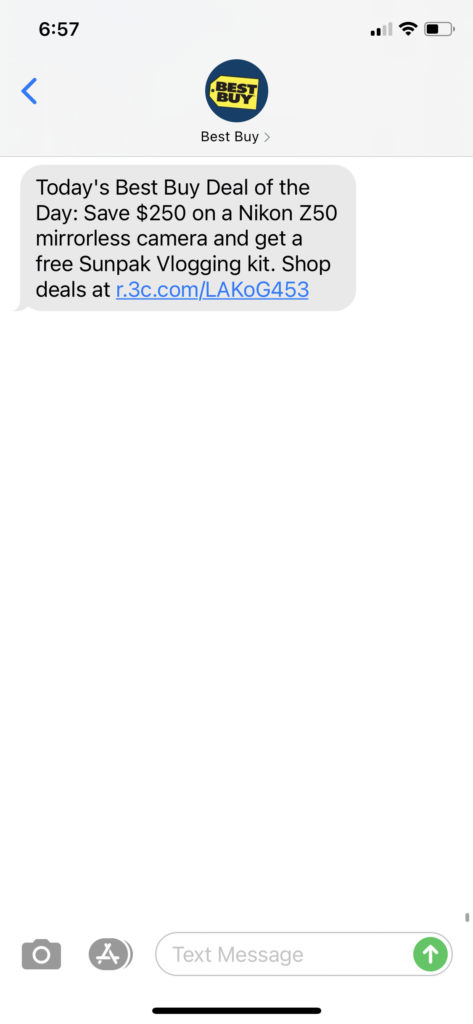 Best Buy Text Message Marketing Example - 11.01.2020