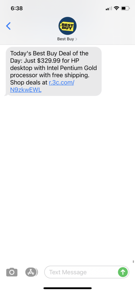 Best Buy Text Message Marketing Example - 11.02.2020