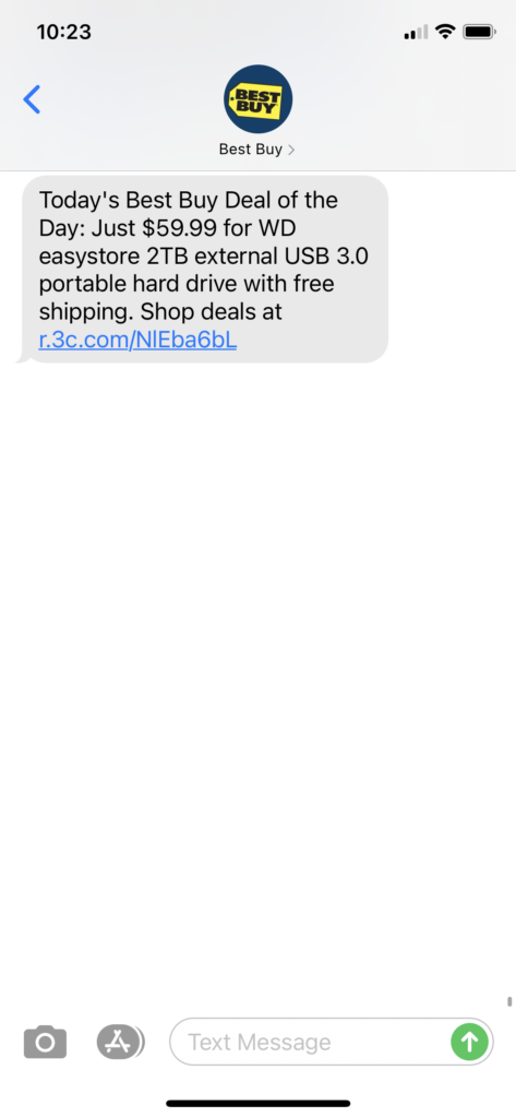Best Buy Text Message Marketing Example - 11.03.2020