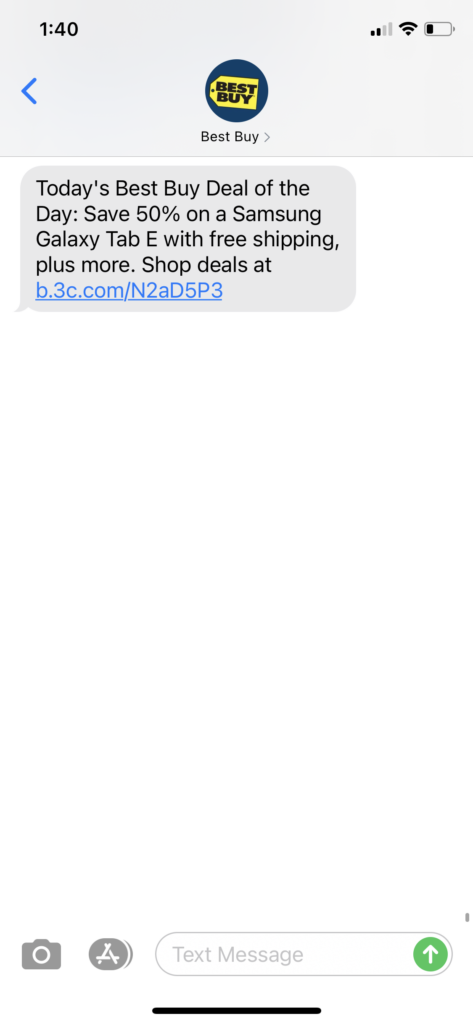 Best Buy Text Message Marketing Example - 11.09.2020