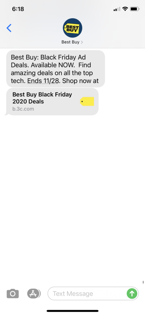 Best Buy Text Message Marketing Example - 11.20.2020.PNG