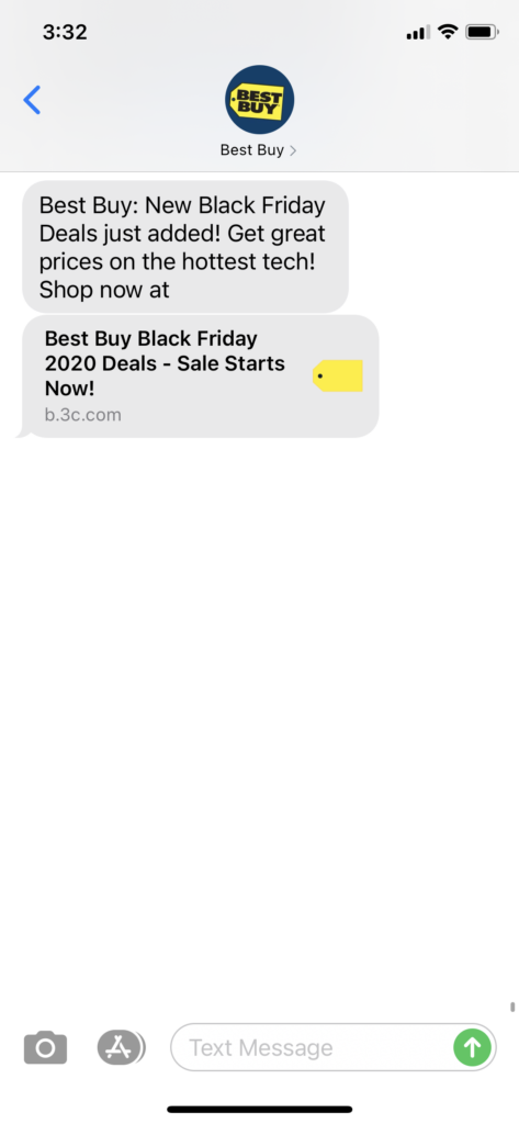 Best Buy Text Message Marketing Example 2- 11.26.2020.PNG