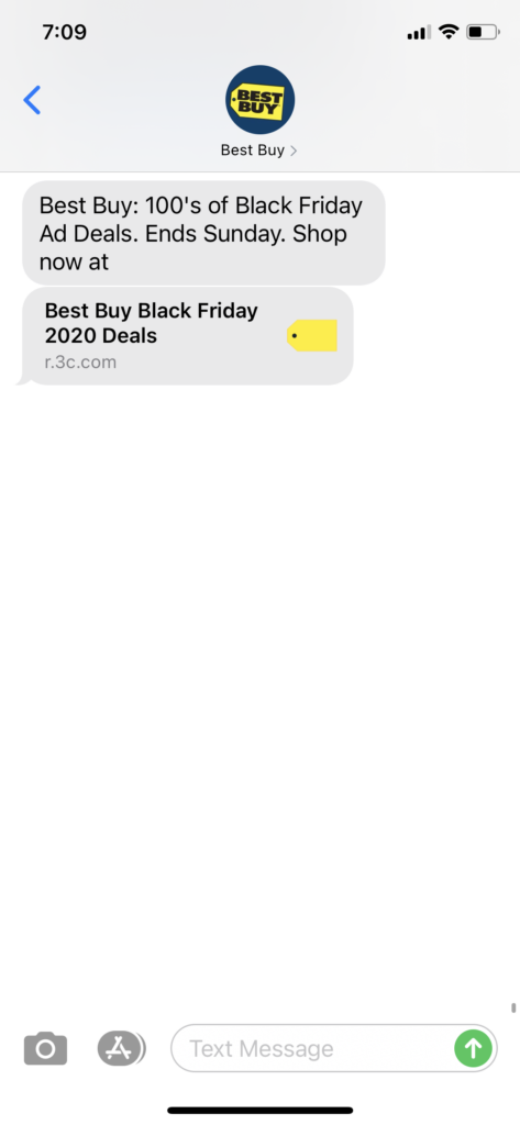 Best Buy Text Message Marketing Example2 - 10.30.2020