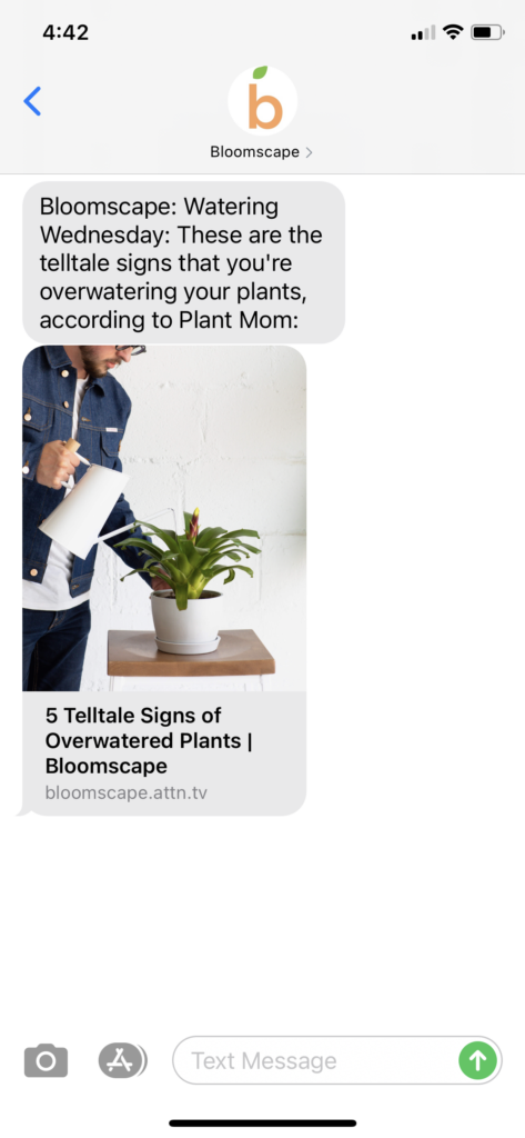 Bloomscape Text Message Marketing Example - 11.04.2020