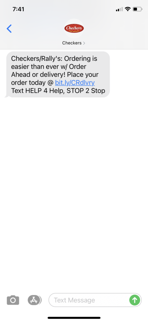 Checkers Text Message Marketing Example - 11.04.2020