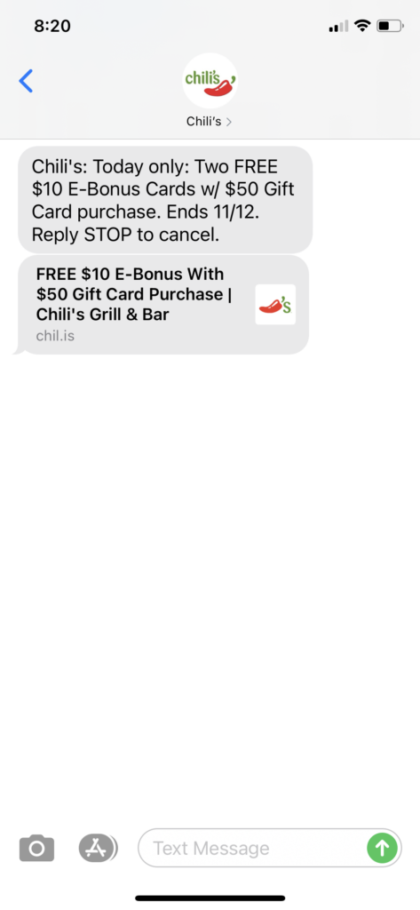 Chilis Text Message Marketing Example - 11.12.2020.PNG