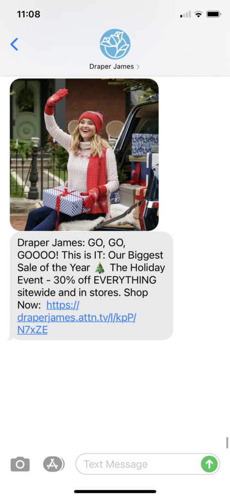 Draper James Text Message Marketing Example - 11.23.2020.PNG
