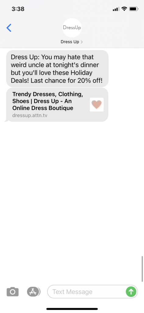 Dress Up Text Message Marketing Example - 11.26.2020.PNG