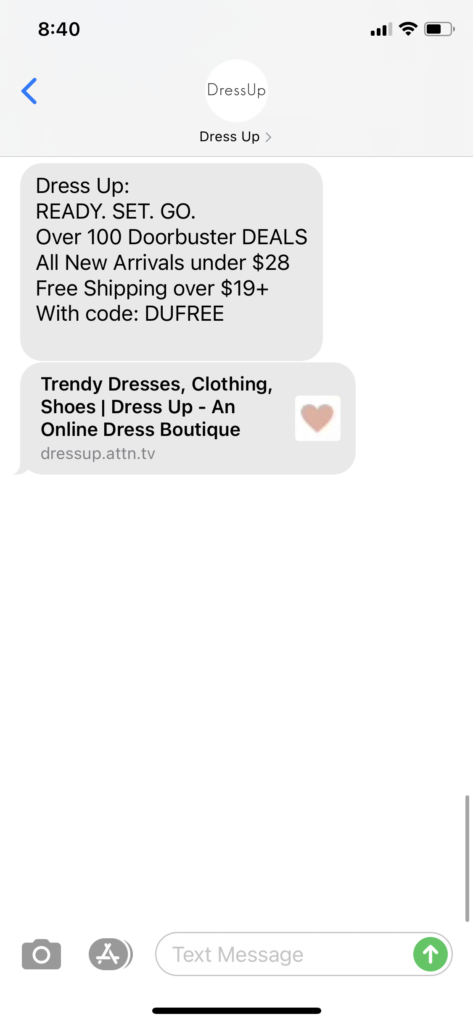 Dress Up Text Message Marketing Example - 11.30.2020.PNG
