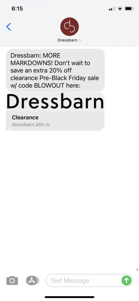 Dressbarn Text Message Marketing Example - 11.20.2020.PNG