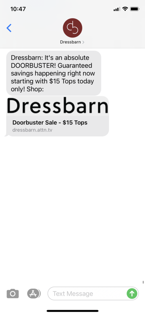 Dressbarn Text Message Marketing Example - 11.23.2020.PNG