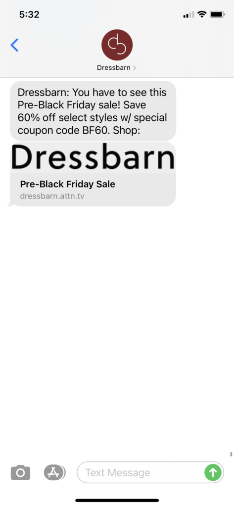 Dressbarn Text Message Marketing Example2 - 11.23.2020.PNG