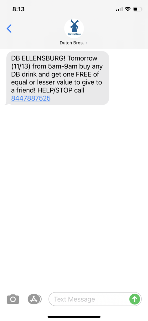 Dutch Bros Text Message Marketing Example - 11.12.2020.PNG