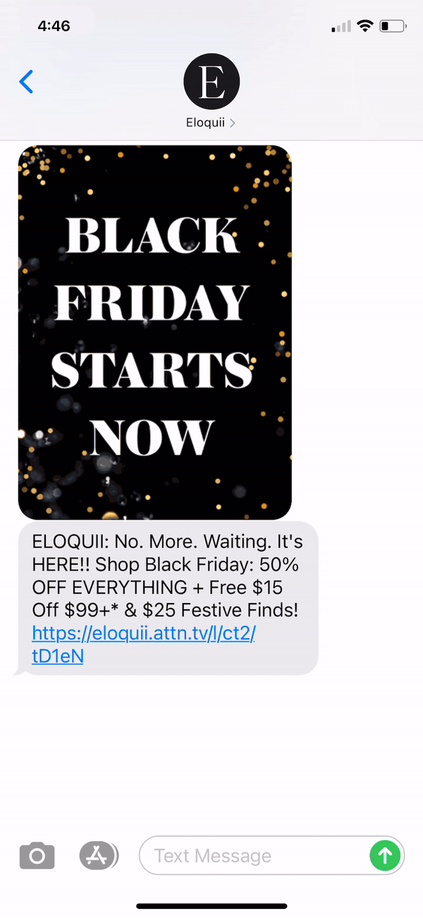 Eloquii Text Message Marketing Example - 11.24.2020.gif