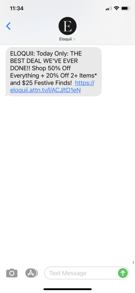 Eloquii Text Message Marketing Example - 11.27.2020.PNG