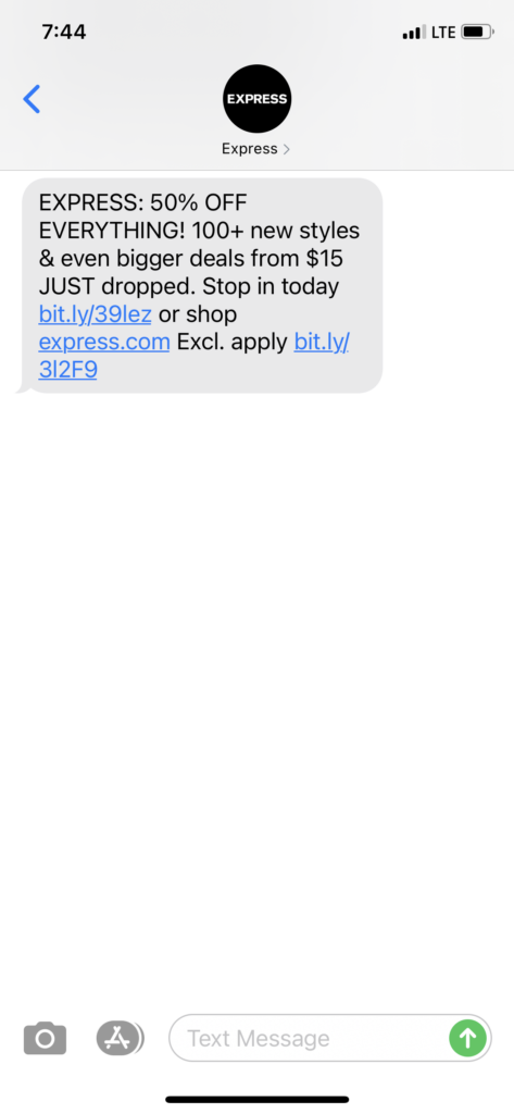 Express Text Message Marketing Example - 11.25.2020.PNG