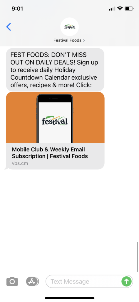 Festival Foods Text Message Marketing Example - 11.29.2020.PNG