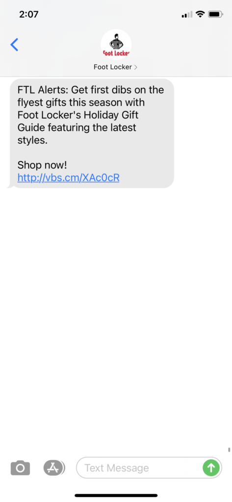 Foot Locker Text Message Marketing Example2 - 11.06.2020