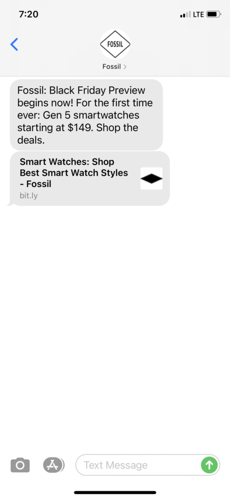 Fossil Text Message Marketing Example - 11.19.2020.PNG