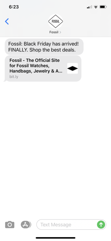 Fossil Text Message Marketing Example - 11.20.2020.PNG