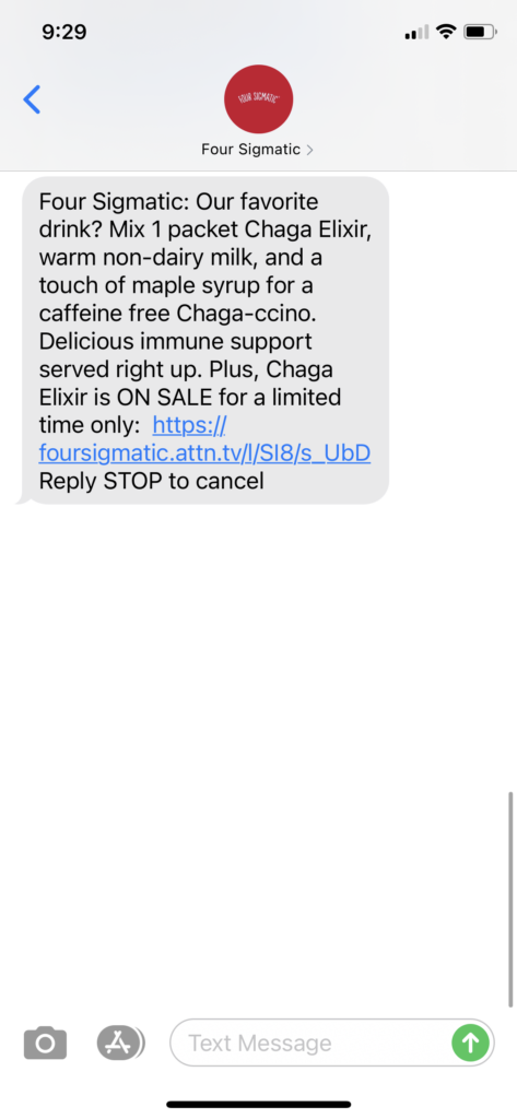 Four Sigmatic Text Message Marketing Example - 11.14.2020.PNG