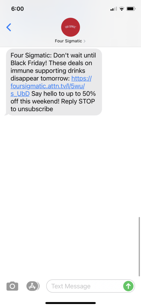 Four Sigmatic Text Message Marketing Example - 11.21.2020.PNG