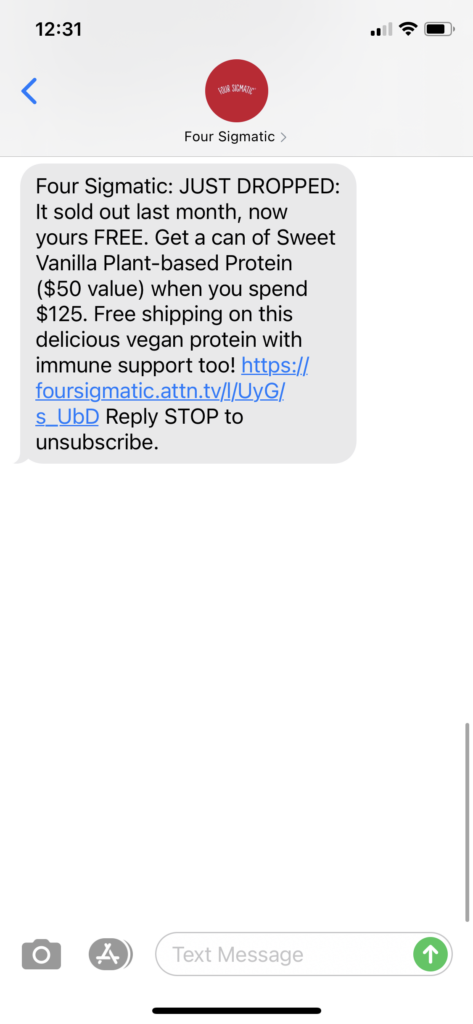 Four Sigmatic Text Message Marketing Example - 11.27.2020.PNG