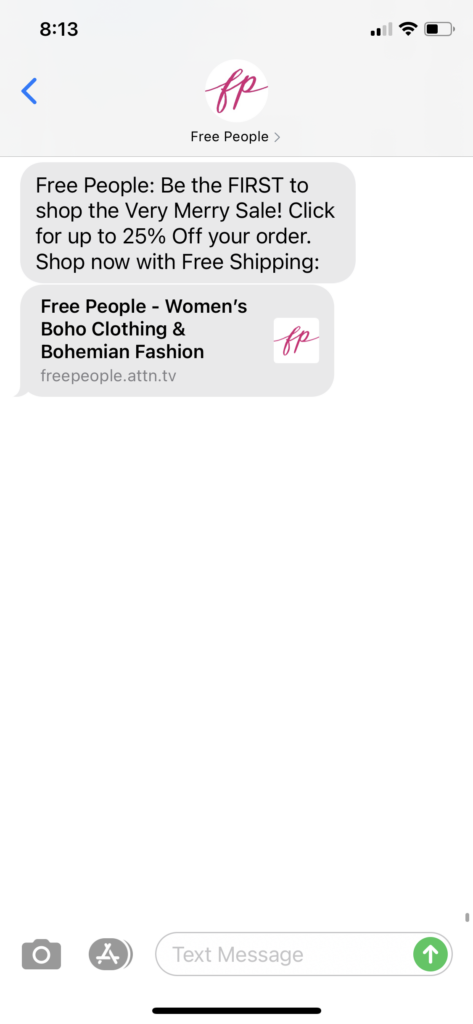 Free People Text Message Marketing Example - 11.12.2020.PNG