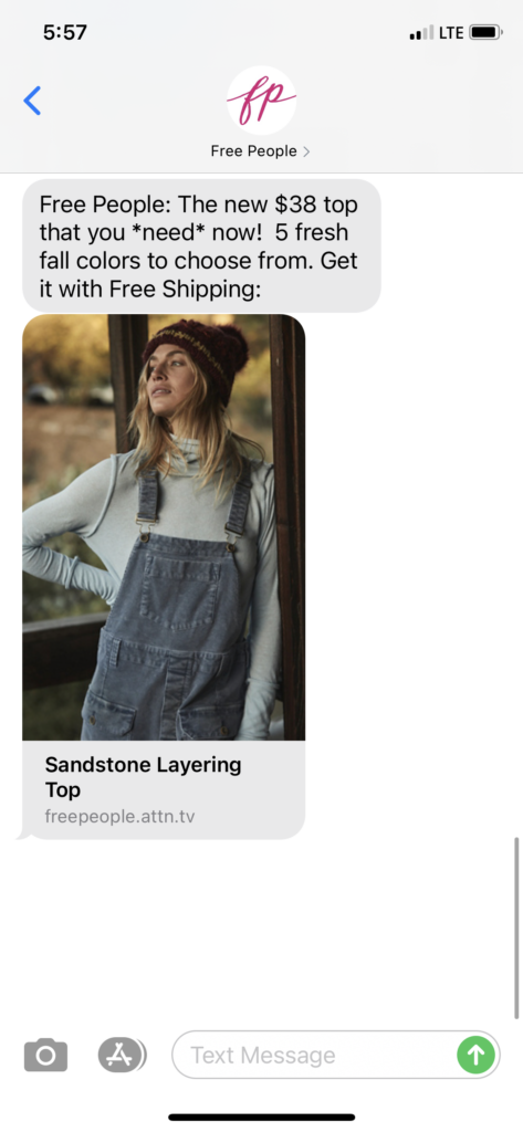 Free People Text Message Marketing Example - 11.21.2020.PNG