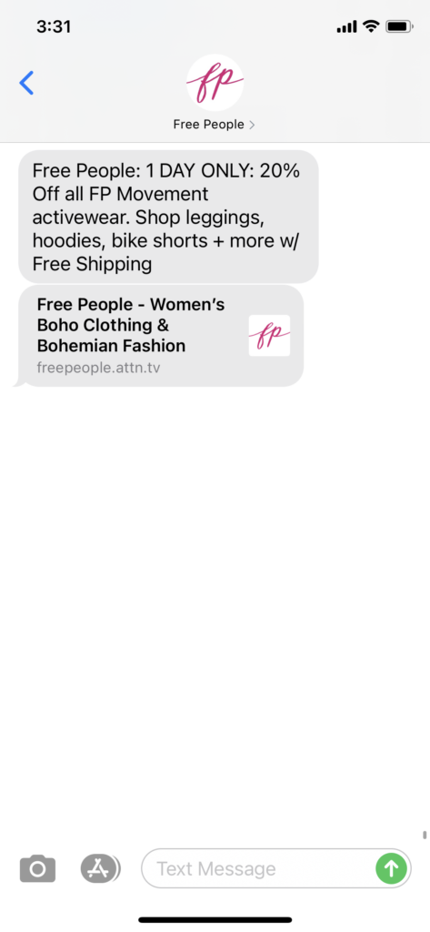 Free People Text Message Marketing Example - 11.26.2020.PNG