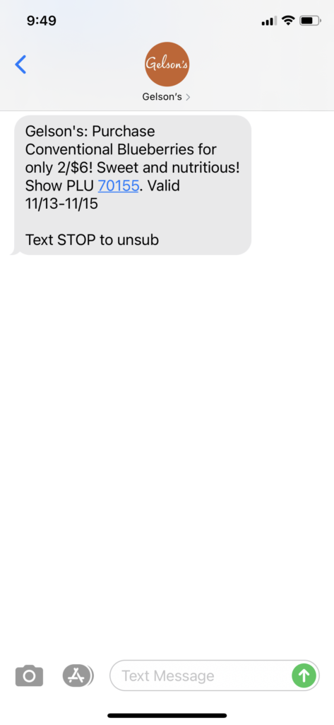 Gelson's Text Message Marketing Example - 11.13.2020.PNG